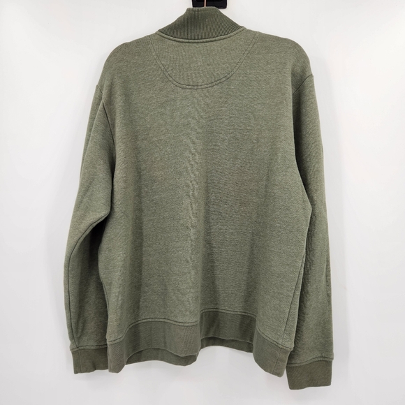 Orvis Quarter Zip Signature Sweatshirt Mens Size XL Button Green Long Sleeve - Picture 9 of 10